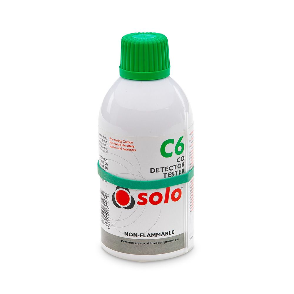 Solo-C6 Aerosolflaska för handhållen provning av kolmonoxid-detektorer.